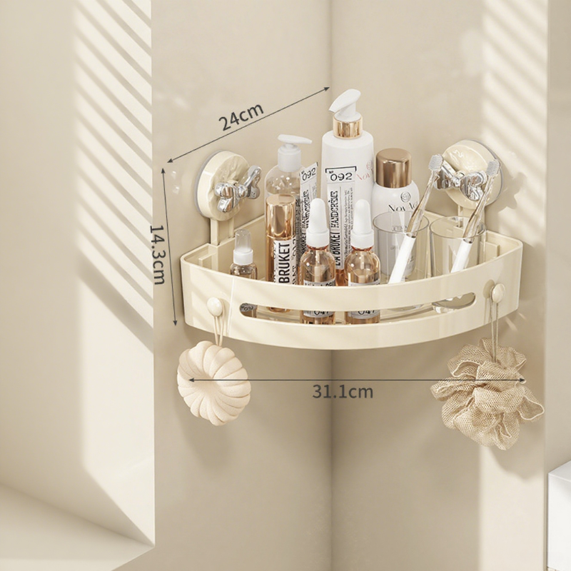 Creamy Suction Triangle Shelves