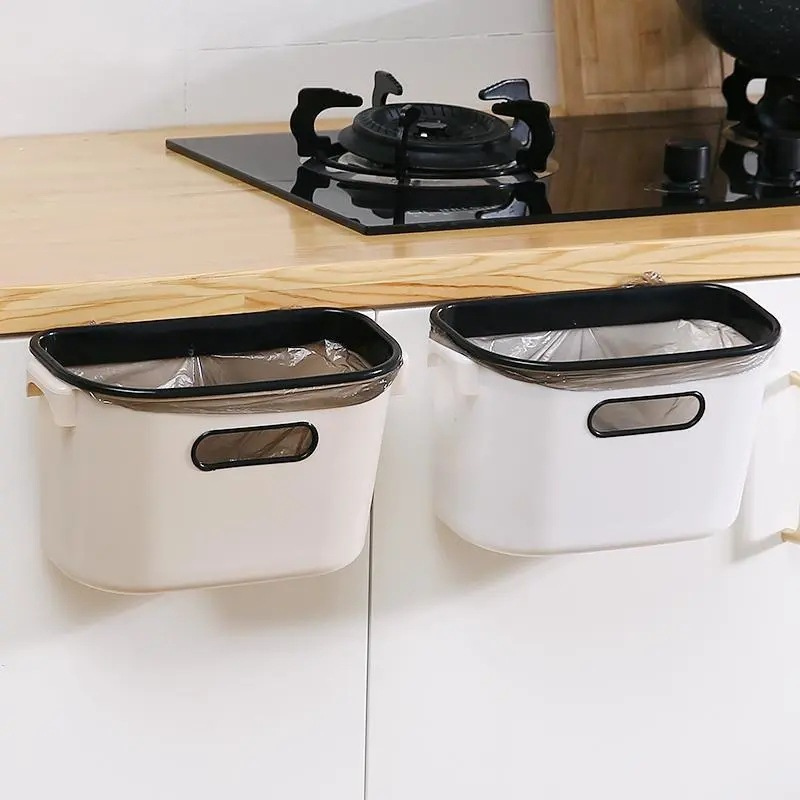 Kitchen Zone 2-Pack Hanging Bins (White & Beige)